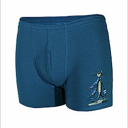 Чоловічі подовжені шорти транки Lans Кіт з портфелем 06/011 аквамарін сині