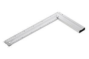 Кутник Intertool MT-2062 300 мм алюмінієвий будівельний з двосторонньою розміткою