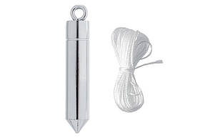 Висок металевий Intertool 100 г конусної форми з хромованим покриттям і капроновим шнуром