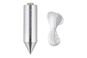 Висок металевий Intertool 300 г циліндричної форми з хромованим покриттям та капроновим шнуром