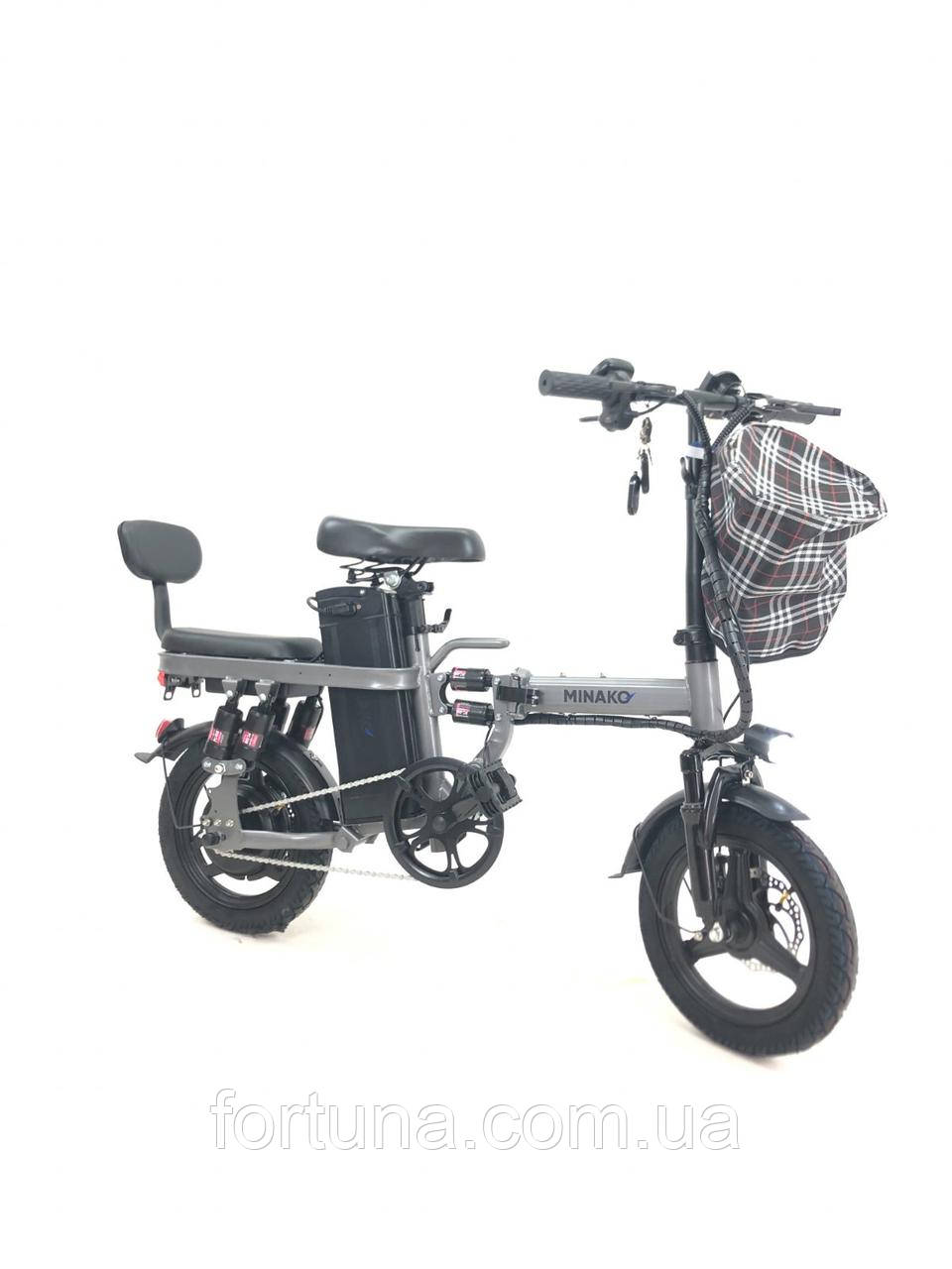 Електровелосипед складаний Minako Mini 14" (800W 48V 21Ah) з сумкою, фото 1