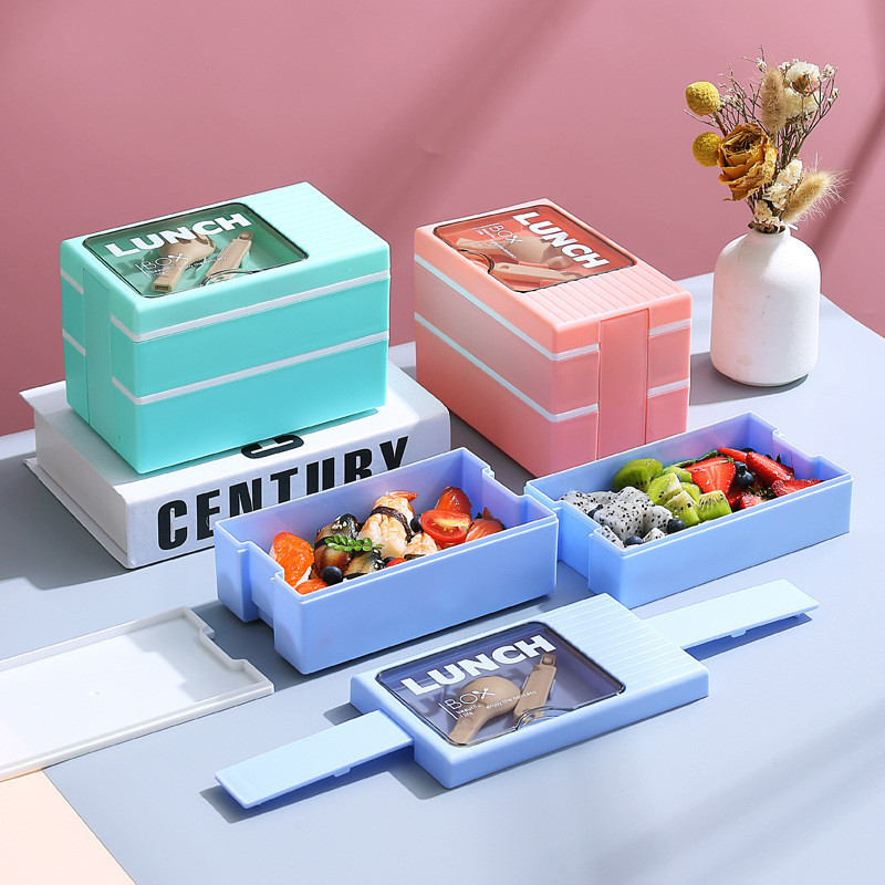 Ланчбокс подвійний з наповненням, 1200 мл (м'ятний), фото 1