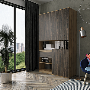 Шафа для речей та книжок з дверцятами з ДСП II FRS-1 Апалачі + Аруша