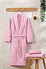 Жіночий вафельний халат з окантовкою TM Zeron, Туреччина Exclusive Pembe колір рожевий