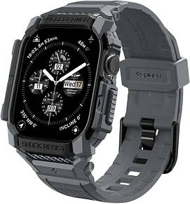 Чохол з ремінцем Spigen Rugged Armor Pro для Apple Watch 46 mm Series 11/10, Сірий колір (ACS08605)