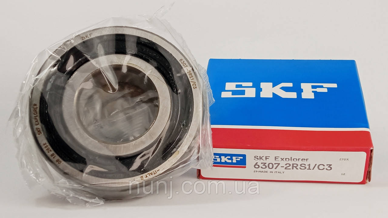 Підшипник 6307-2RS-C3 SKF (70-180307) розміри: 35*80*21 кульковий радіальний закритий, фото 1