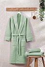 Жіночий вафельний халат з окантовкою TM Zeron, Туреччина Exclusive Yesil колір салатовий