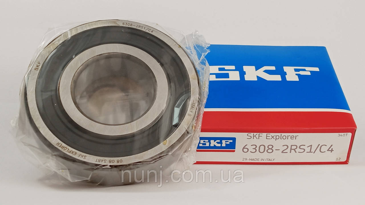 Підшипник 6308-2RS-C4 SKF (80-180308) розміри: 40*90*23 кульковий радіальний закритий, фото 1