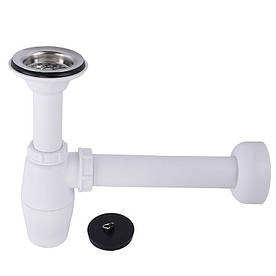 Сифон для раковини 1 1/2" x 1 1/2" пластик білий бутил з/г VIEGA 137182