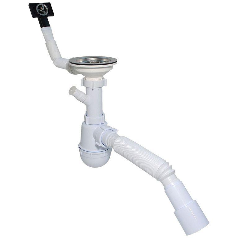 Сифон "Waterstal" 3 1/2 40 з відв.,перел. для гранітної мийки (А - 5011),гнучкою.труб., фото 1