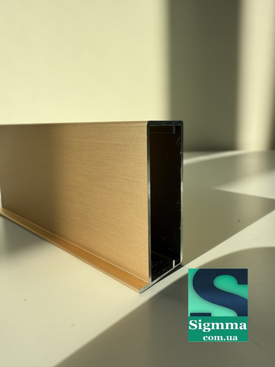 Алюмінієвий рамковий профіль для меблевих фасадів ЗОЛОТО РОЖЕВЕ БРАШ, фото 1