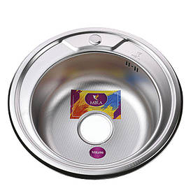Мийка для кухні врізна кругла 490х180 Decor MR 490 D Mira