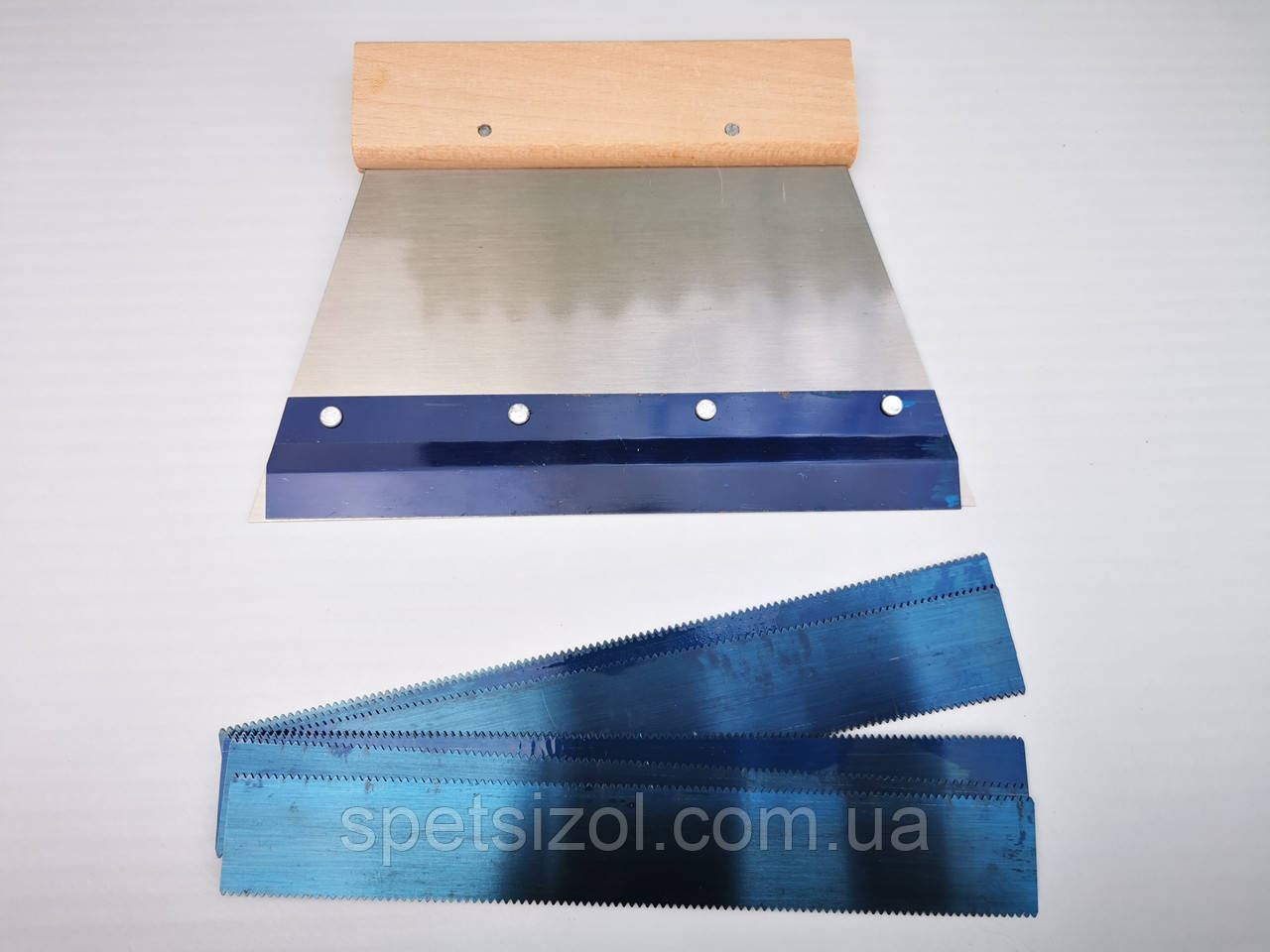 Шпатель 21 см для клею | Професійний шпатель для укладання лінолеуму та ПВХ, фото 1