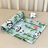 Пелюшка дитяча «Панда» з ранфорсу 100% бавовна, 90×110 см, гіпоалергенна, м'яка, бежевий колір, принт, фото 2