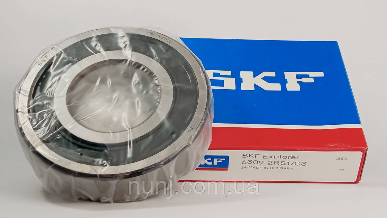 Підшипник 6309-2RS-C3 SKF (70-180309) розміри: 45*100*25 кульковий радіальний закритий, фото 1