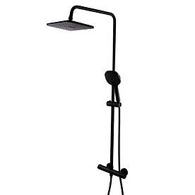 Душова система Globus Lux Laguna GLA-0040T-BB Termostatic Штанга 1350 мм, без виливу, Чорний Мат
