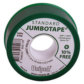 Фум стрічка тефлонова Jumbotape standard UNIPAK (11м х19мм х 0,2мм)