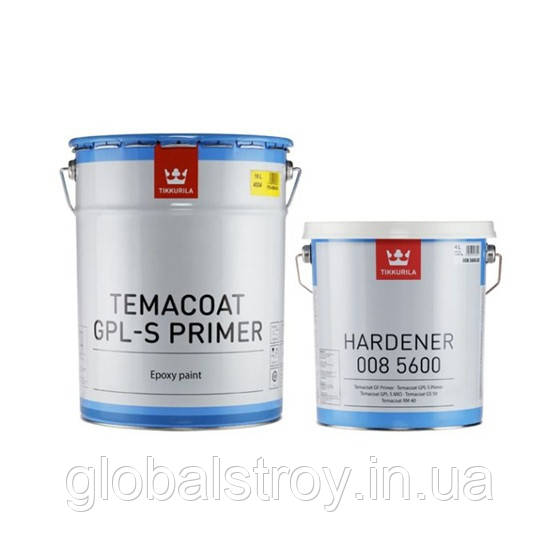 Антикорозійна епоксидна грунтовка краска з фосфатом цинку Tikkurila Temacoat GPL-S Primer А+В 2,8 л, фото 1
