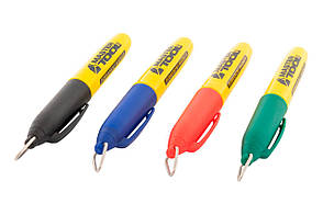 Маркер перманентний Mastertool 14-1822, набір 4 кольори, для пластику, скла, металу