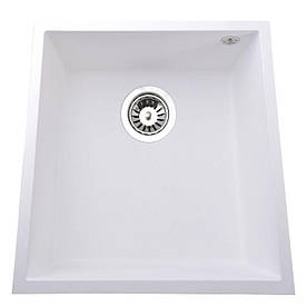 Гранітна мийка Globus Lux AMMER пiдстiльна, бiлий 440 х 440 мм - А0007