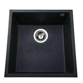 Гранітна мийка Globus Lux AMMER пiдстiльна, чорний 440 х 440 мм - А0002