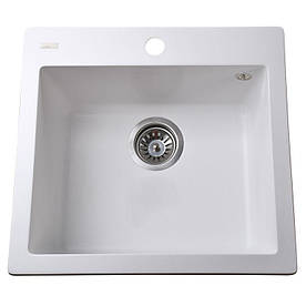 Гранітна мийка Globus Lux AOSTA бiлий 490 x 455 мм - А0007