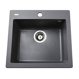 Гранітна мийка Globus Lux AOSTA сiрий металiк 490 x 455 мм - А0003