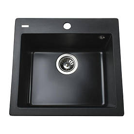 Гранітна мийка Globus Lux AOSTA чорний 490 x 455 мм - А0002