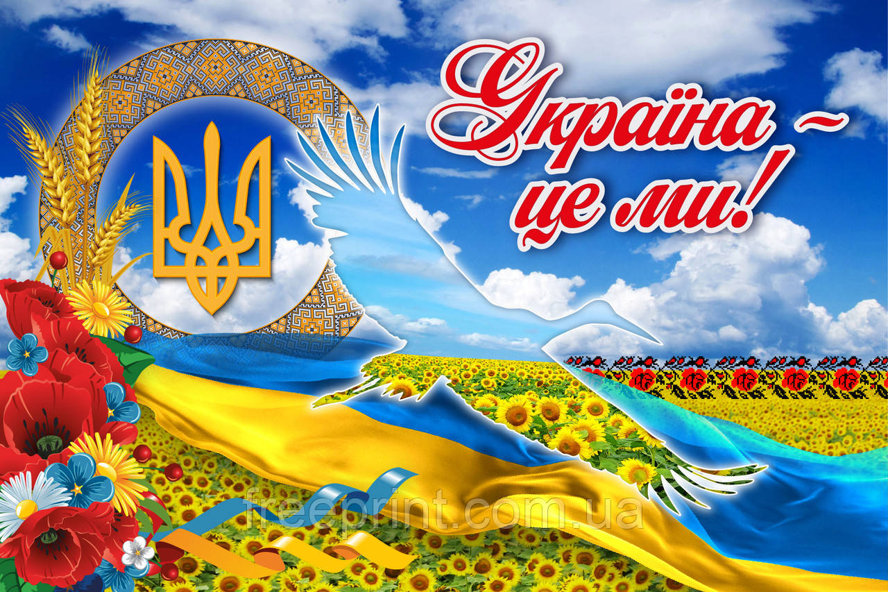 Патріотична фотозона "Україна - це ми". Банер для державного свята, 3 х 2 метри. НАЛОЖЕНОГО НЕМАЄ!, фото 1