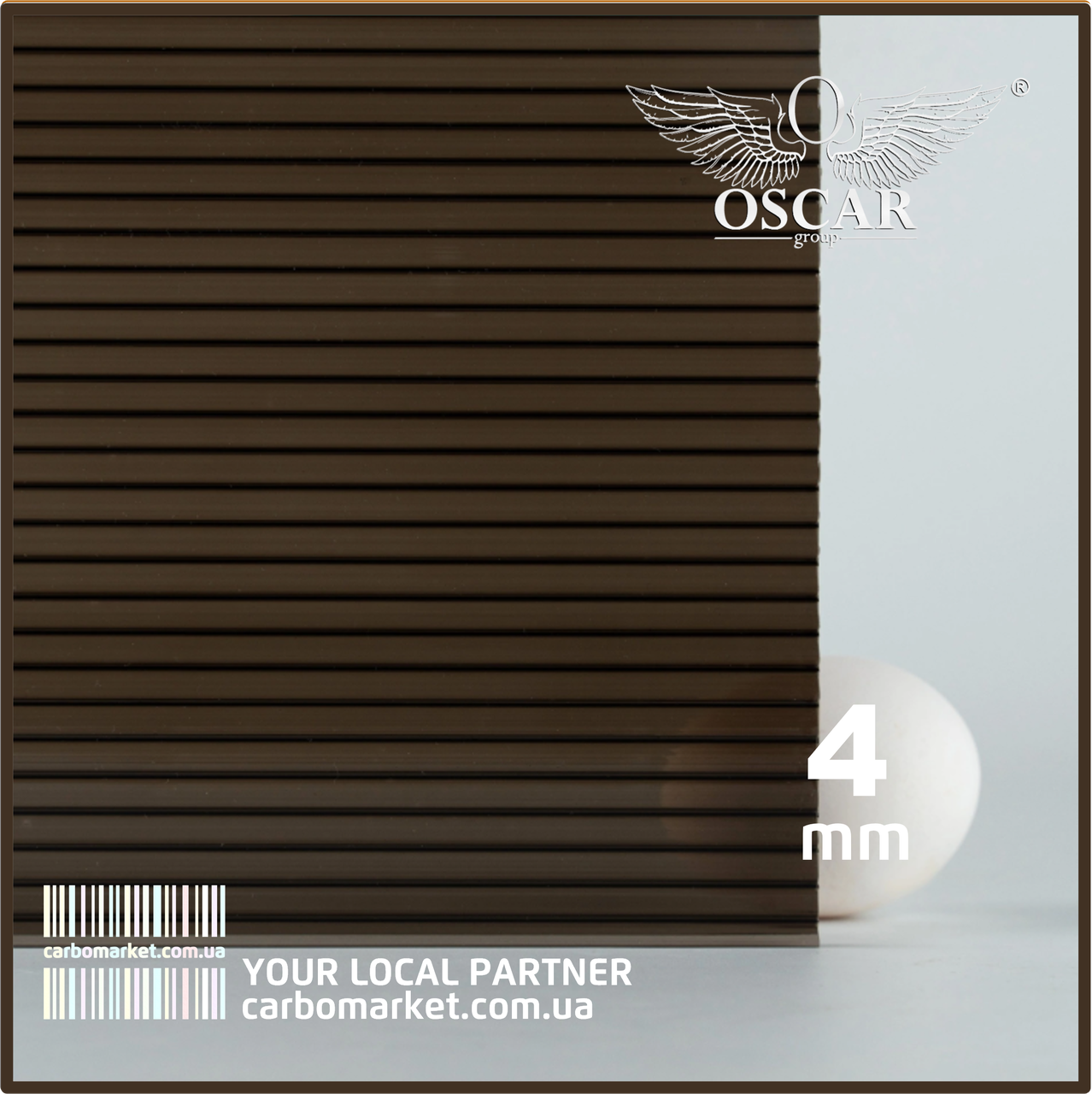 Сотовий полікарбонат 2100Х6000Х4 mm OSCAR Standard бронза, фото 1