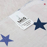 Пелюшка дитяча «Кольорові зірочки» Поплін 100% бавовна, 90×110 см, гіпоалергенна, м'яка, бежевий колір, принт, фото 3