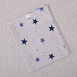 Пелюшка дитяча «Кольорові зірочки» Поплін 100% бавовна, 90×110 см, гіпоалергенна, м'яка, бежевий колір, принт, фото 8