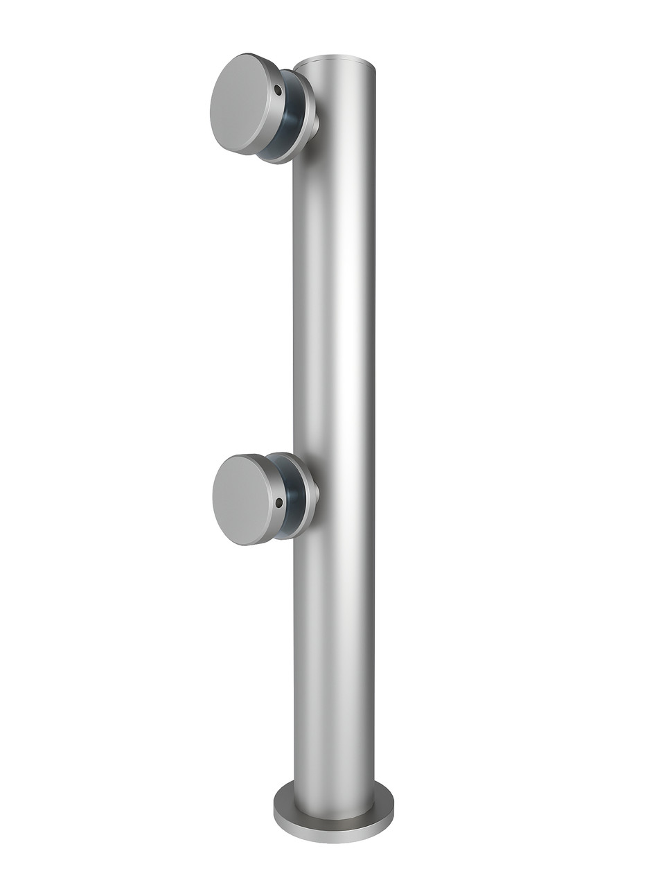 ODF-02-47-01-H360 Стійка для скла з труби 40 мм, під анкер, з притискними конекторами, Н360, сатин, фото 1