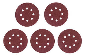 Круг шліфувальний на липучці Intertool 125 мм × Р36 з отворами, для чорнового шліфування, 1 шт.