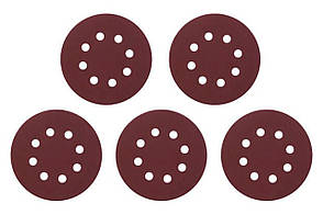 Круг шліфувальний на липучці Intertool 125 мм × Р180 з отворами, самоклеючий