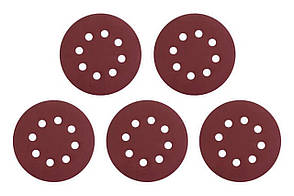 Круг шліфувальний на липучці Intertool 125 мм Р400 з отворами для фінішного шліфування дерева, металу