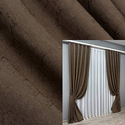 Комплект штор (2шт. 1,5х2,9м.) жакард, колекція "Viva Marmo". Колір коричневий. Код 1783ш 33-0747