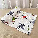 Пелюшка дитяча «Літачок» Фланель 100% бавовна, 80×110 см, гіпоалергенна, м'яка, білий колір, принт, фото 2