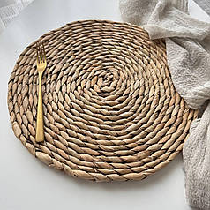 Підставка під тарілку кругла Серветка бежева сервірувальна Солом'яні підставки під тарілки