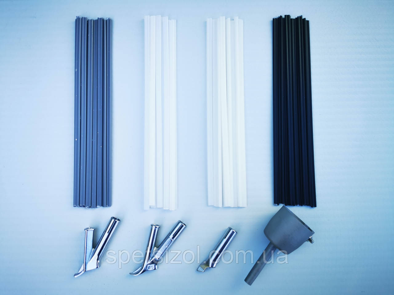 Комплект для зварювання пластика прутком | Насадки + Прутки