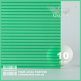 Стільниковий полікарбонат 2100Х6000Х10 mm OSCAR Standard бірюзовий, фото 2