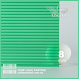 Стільниковий полікарбонат 2100Х6000Х8 mm OSCAR Standard бірюзовий, фото 2