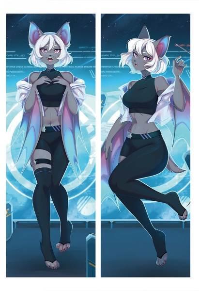 Дакімакура 150х50 см Фурри Кажан дівчинка Подушка з наволочкою обнімашка двухсторння, фото 1