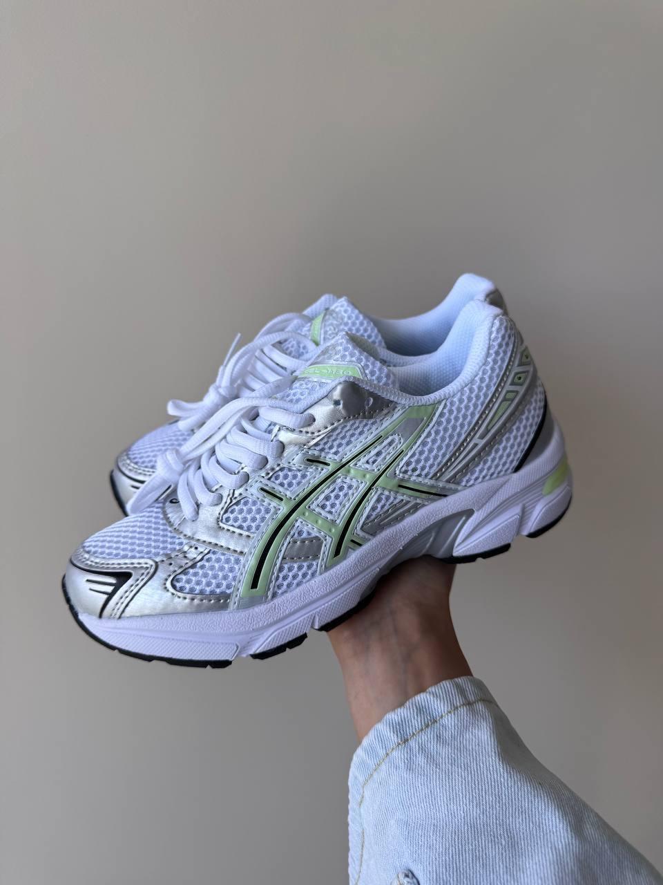 Срібні текстильні жіночі кросівки Asics Gel- 1130 White/Jade Асікс Гель Сітка, фото 1