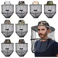 Капелюх антимоскітний камуфляж для полювання риболовлі садівництва / Панама з сіткою для захисту від мошок комарів