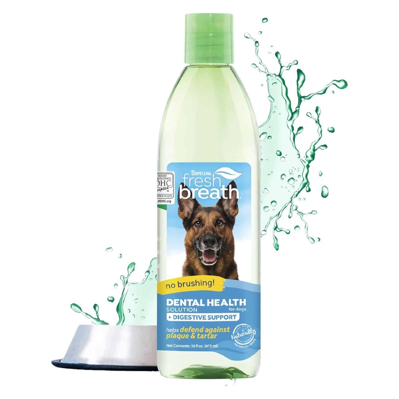 Добавка у воду для собак TropiClean “Свіжий подих + Підтримка травлення”, з пробіотиком, 473 мл