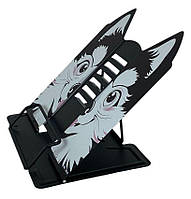 Підставка для книг металева ООПТ Песик чорний 23*21см, фігурна (12)