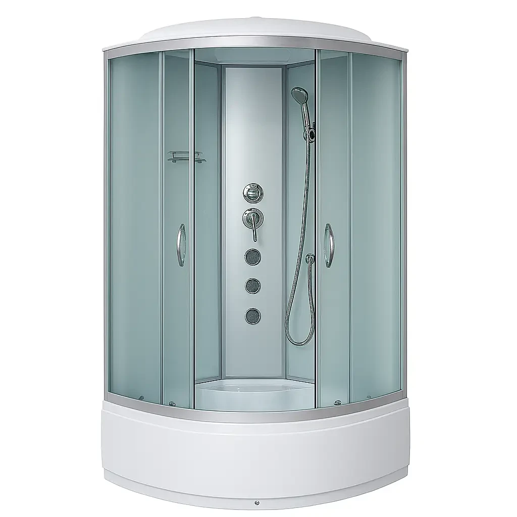 Душовий бокс KO&PO 470 FJ BIG 90x90x215 см з глибоким піддоном з гідромасажем скло матове розсувні двері