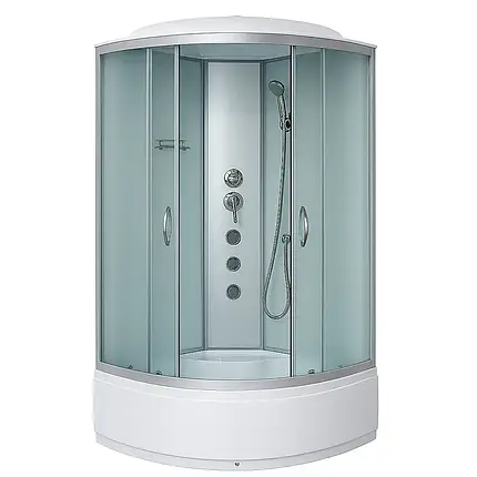 Душовий бокс KO&PO 470 FJ BIG 90x90x215 см з глибоким піддоном з гідромасажем скло матове розсувні двері, фото 1