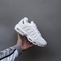 Білі шкіряніі чоловічі кросівки Nike Air Max 95 Демісезонні Найк Аїр Макс 95